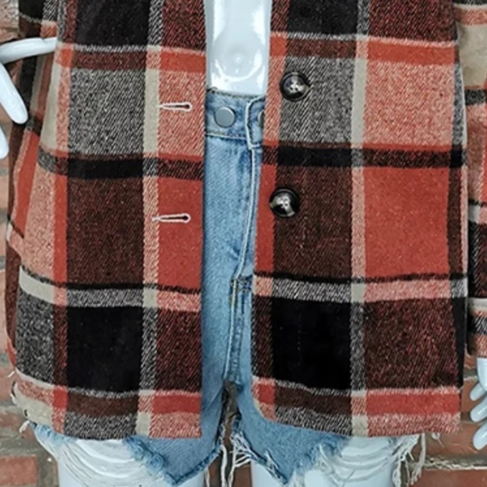 Buffalo Plaid Boyfriend Fit Jacket - Picture 6 of 10